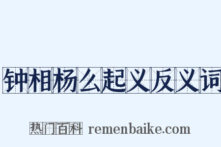 钟相杨么起义反义词是什么意思的图片